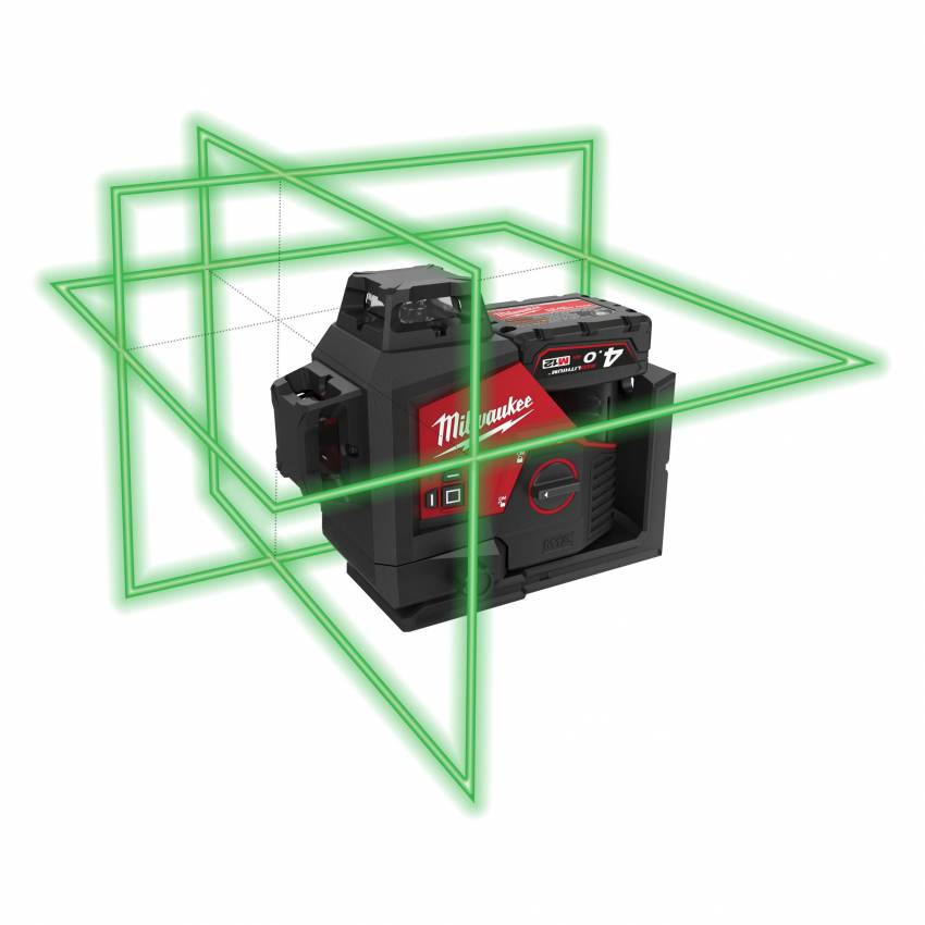 Лазерний 3D нівелір акумуляторний MILWAUKEE, M12 3PL-0C (кейс)-4933478103