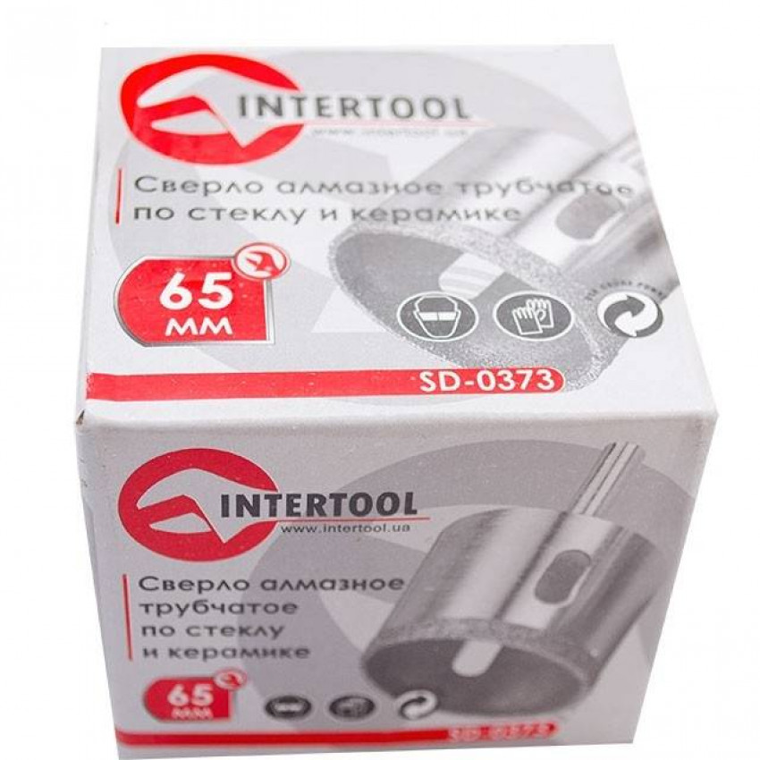 Свердло алмазне трубчасте по склу та кераміці 65 мм INTERTOOL SD-0373-SD-0373