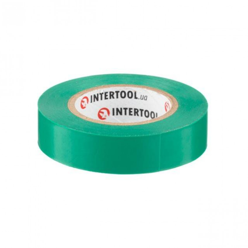 Стрічка ізоляційна 0.15мм*17мм*15м зелена INTERTOOL IT-0041-IT-0041
