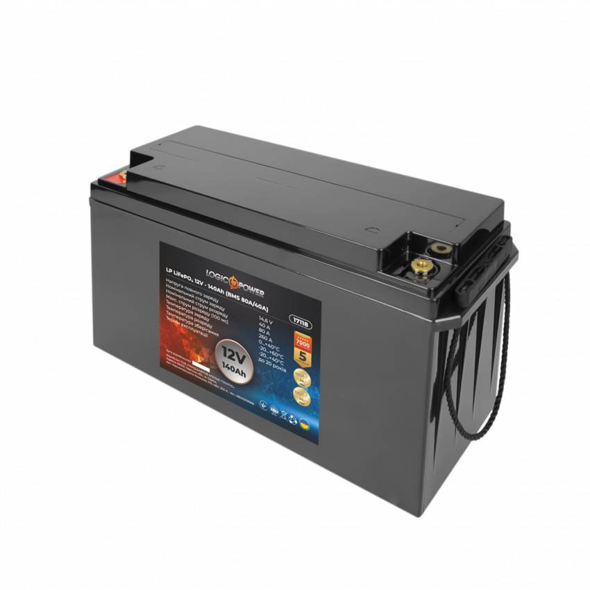 Акумулятор LP LiFePO4 12V - 140 Ah (BMS 80A/40А) пластик-
