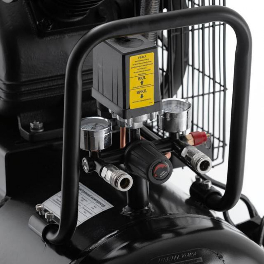 Компресор 100л, 3 кВт, 220 В, 10 aтм, 500 л/хв. 2 циліндри INTERTOOL PT-0014-PT-0014