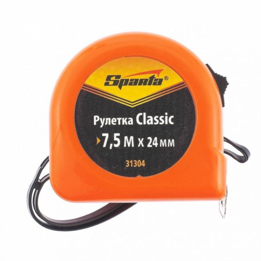 Рулетка Classic 7.5 м х 24 мм, пластиковий корпус, SPARTA-31304