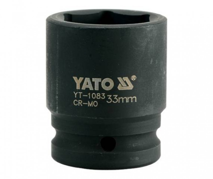 Головка торцевая ударная YATO 6-гранная, с квадром. 3/4", М=33мм, l=56мм, [8/32], шт-YT-1083