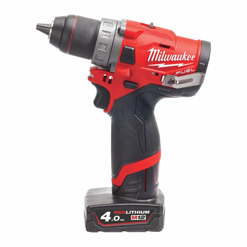 Дриль-шуруповерт акумуляторний MILWAUKEE, M12 FDD-202X, 37Нм (зарядний пристрій, 2 акум.Х 2Ач, HDкейс)-4933459816