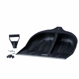 Лопата для снігу/зерна пластикова з оцинкованою планкою Lite 490×495мм (чорна) GRAD (5049655)-[articul]