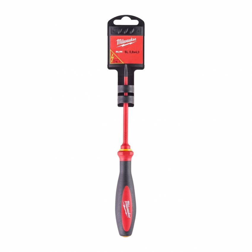 Викрутка VDE діелектрична тонка MILWAUKEE SL 0,8х4,0х100мм 2-4932471446