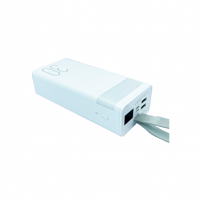 Зовнішній аккумулятор Remax Chinen Type-C 20W + 2USB 22.5W 30000mAh LED Білий (RPP-320)-