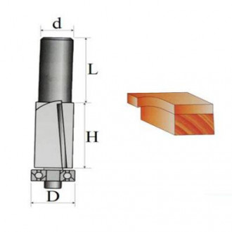 Фреза Кромкова пряма №1020 S (D21, h50, d12) 22-021-215-[articul]