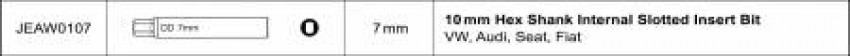 Насадка для розбирання стояків L92мм з внутрішнім шліцевим отвором 7мм VW, Audi, Renault TOPTUL JEAW0107-JEAW0107