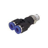 З'єднання для поліуретанових шлангів PU/PR (Y-обр., шланг - шланг - зовніш. різьблення) 10мм*1/4"-SPX10-02