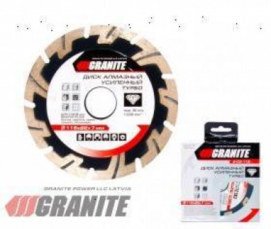 GRANITE Диск алмазний TURBO REINFORCED 115 мм GRANITE, Арт.: 9-03-115-[articul]