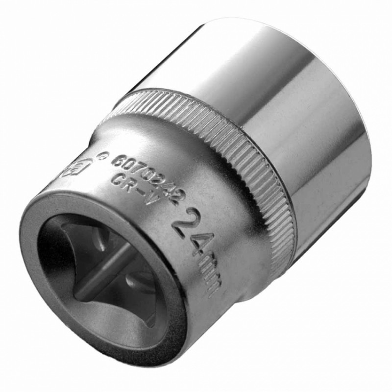 Насадка шестигранна коротка 1/2" 24мм CrV ULTRA (6070242)-6070242