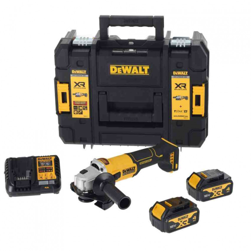 Шліфмашина кутова - болгарка акумуляторна безщіткова DeWALT DCG407M2T-DCG407M2T