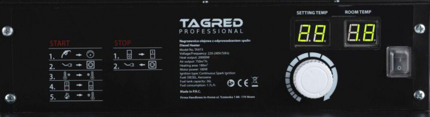 Газовий обігрівач TAGRED TA973-TA973