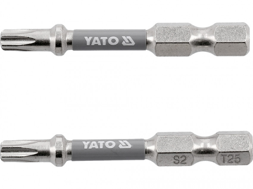 Насадка викруткова YATO; "TORX" T25 х 50 мм. шпиндель 6-гран- 1/4", покрита нікелем, 2 шт.[10]-YT-78034
