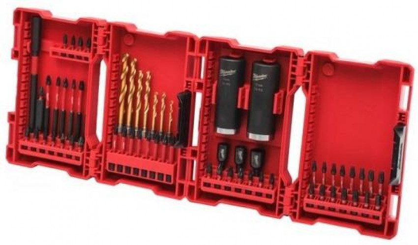 Набір біт/насадок торцевих SHOCKWAVE і свердл RedHEX MILWAUKEE, (62шт)-4932464168