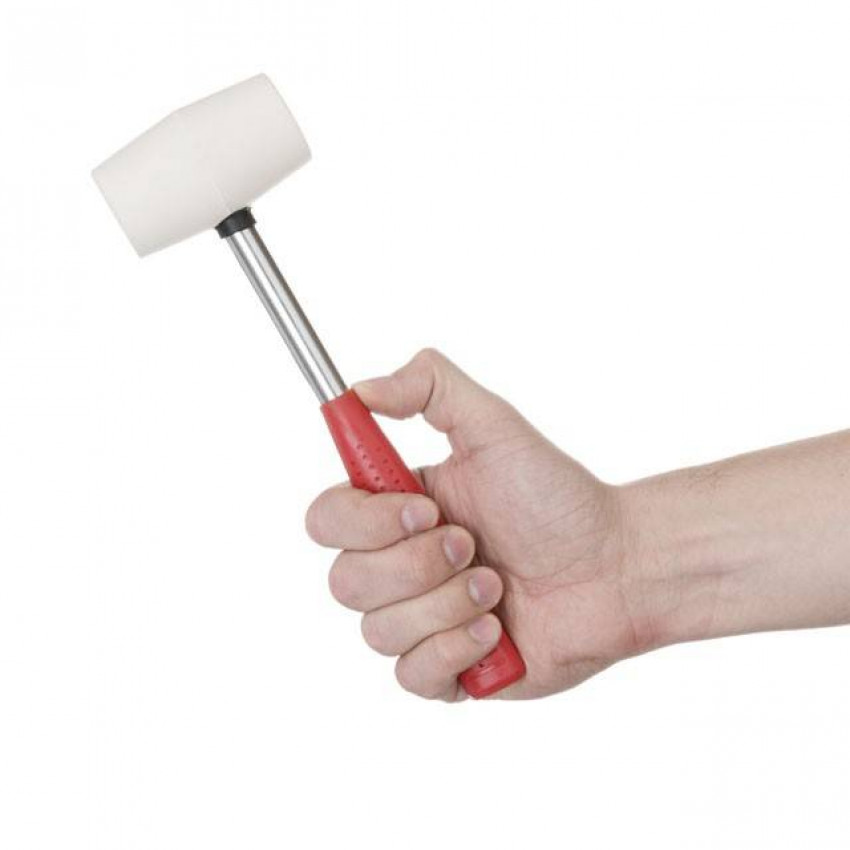 Киянка гумова, 225 г, 40 мм, бiла гума, металева ручка INTERTOOL HT-0234-HT-0234