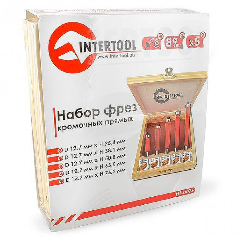 Набір фрез крайкових прямих, 5 шт. INTERTOOL HT-0076-HT-0076