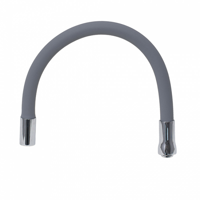 Вилив (гусак) 3/4" для кухні силіконовий сірий AQUATICA (XH-5240) (9793511)-9793511