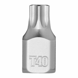 Головка торцева хромована 1/4'' MILWAUKEE укорочена з бітою Torx, T40-[articul]