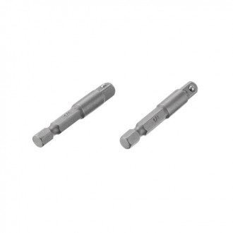 Перехідник з Hex 1/4 &quot;на квадрат 1/4&quot; під шурупокрут, CR-V, уп. 2 од. INTERTOOL VT-0234