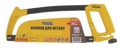 Ножівка по металу MASTERTOOL 300 мм алюмінієва рукоять кут нахилу полотна 45-90° flex полотно дерево/метал 14-2136