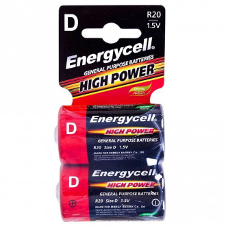 Батарейка Energycell 1,5V R20 С2 сольова DR20 (б\бл 2шт)-[articul]