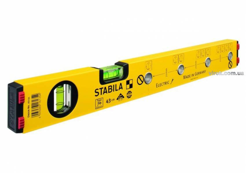 STABILA Type 70 Electric: L=43 см, (для електромонтажників) 2 капсули ковпачки-16135