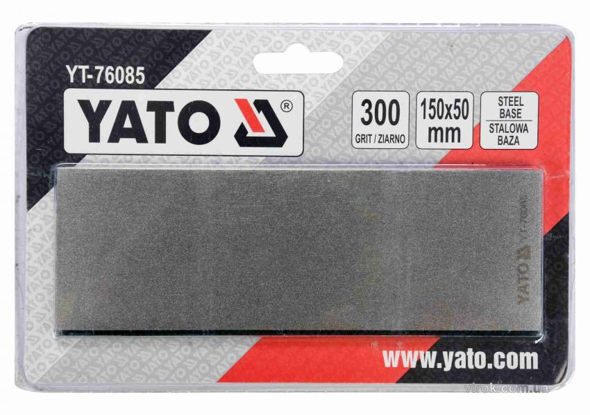 Брусок абразивний, алмазний, для заточування YATO : 150 х 50 х 4 мм, з грануляцією G300-YT-76085