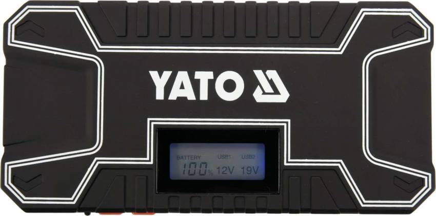 Пускова-зарядна батарея Li-Pol YATO : 12000 мАгод, 300/500 А, живлення через USB: 5В, 2А-YT-83082