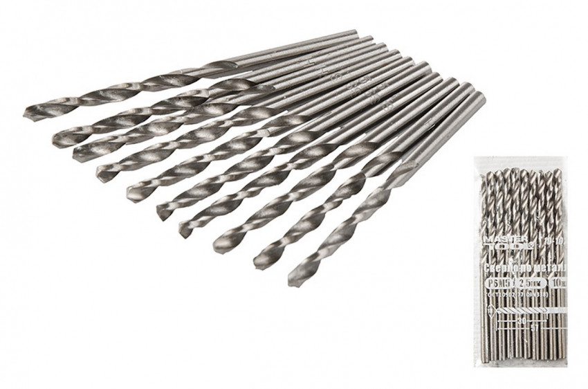 MasterTool Свердло для металу Р6М5 2,5 мм біле, Арт.: 10-1025-10-1025