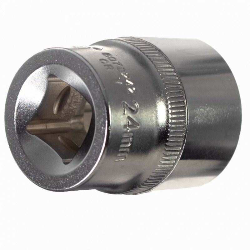 Насадка шестигранна коротка 1/2" 24мм CrV ULTRA (6070242)-6070242