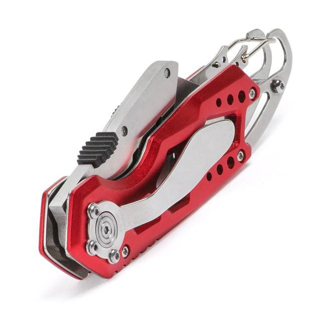 Ніж трапецеподібний 60*19мм складаний, SK5, алюмінієва рукоятка, карабін INTERTOOL HT-0531-HT-0531