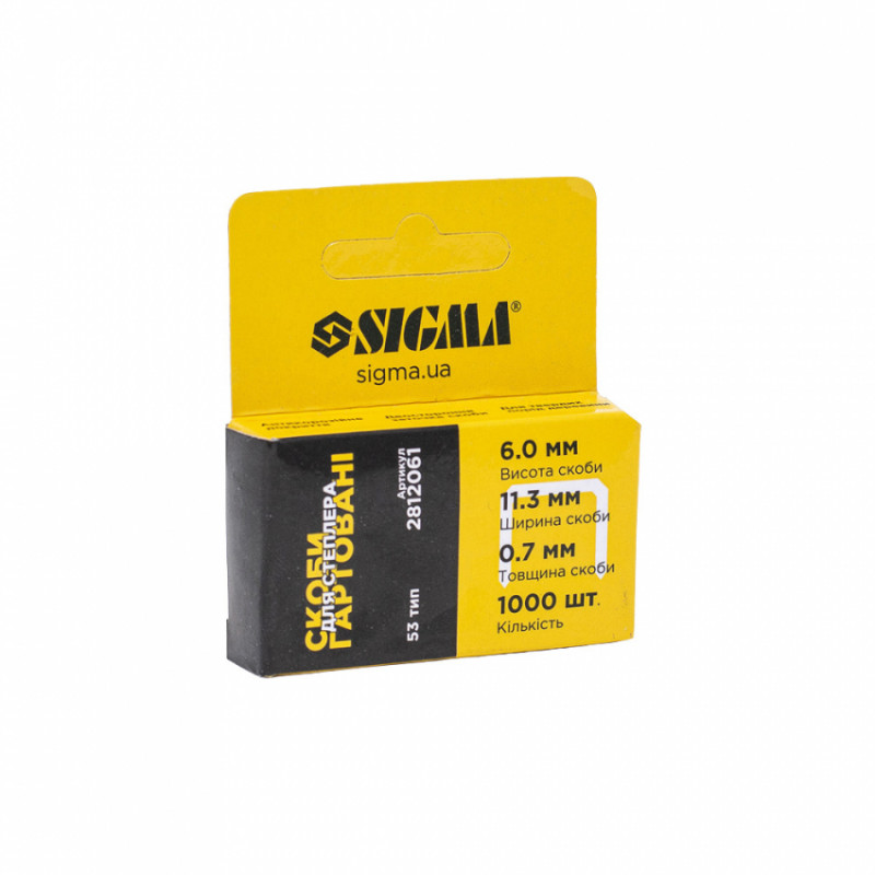 Скоби 6*11.3мм 1000шт Sigma (2811061)-2811061
