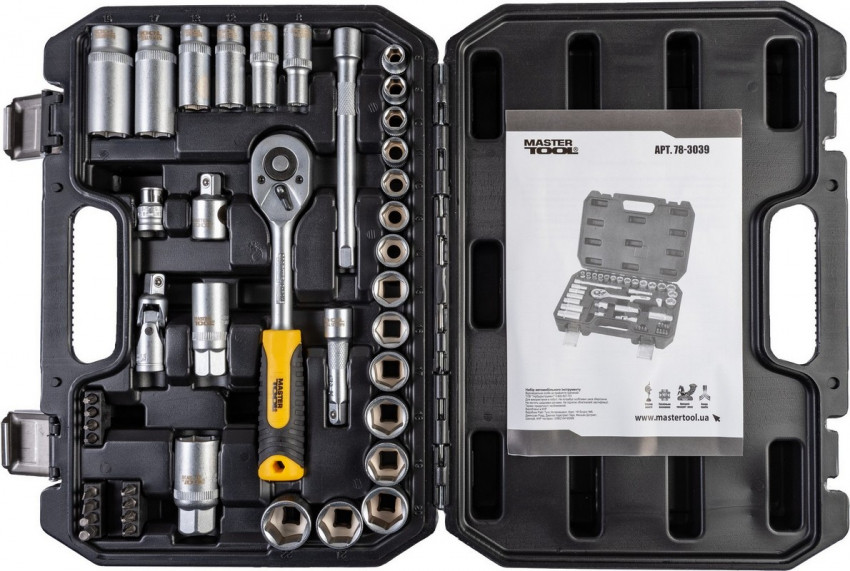 Набір ключів і насадок торцевих MASTERTOOL CRV 3/8" 39 шт 78-3039-78-3039