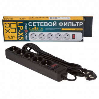 Мережевий фільтр LP-X5 4.5 м Black-[articul]