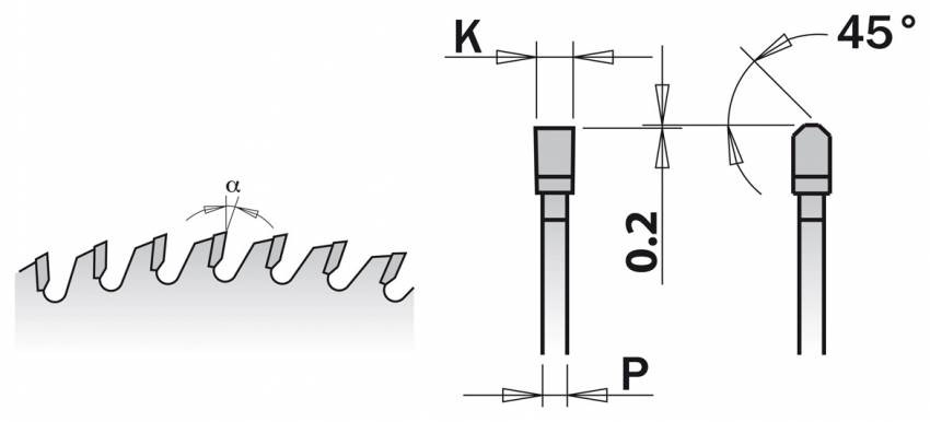 281.680.10M Пила HM D=250 F=30 Z=80 K=3,2/2,2 COMBI3 CHROM-281.680.10M