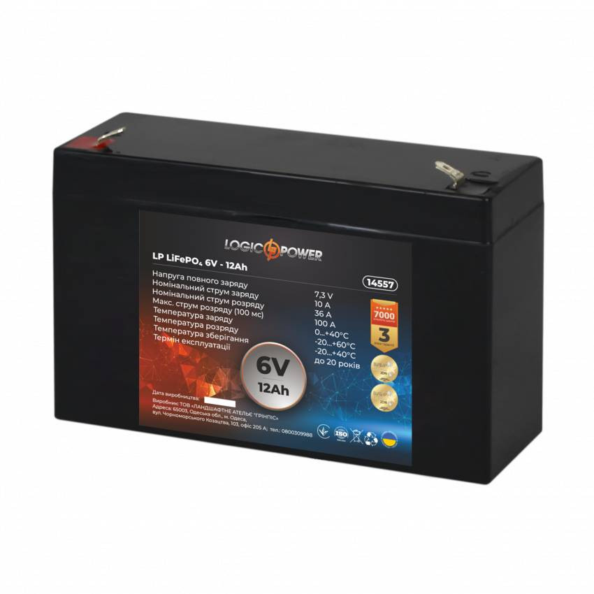 Акумулятор LP LiFePO4 6V - 12 Ah-