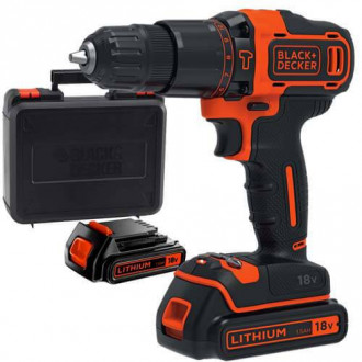 Дриль-шуруповерт ударний акумуляторний BLACK DECKER BDCHD18KB-[articul]