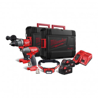 Набір інструментів акумуляторних MILWAUKEE, M18 FPP2C2-502XL (зарядний пристрій, 2 акумулятора M18 B5 5Аг, дриль-шуруповерт з уд-[articul]