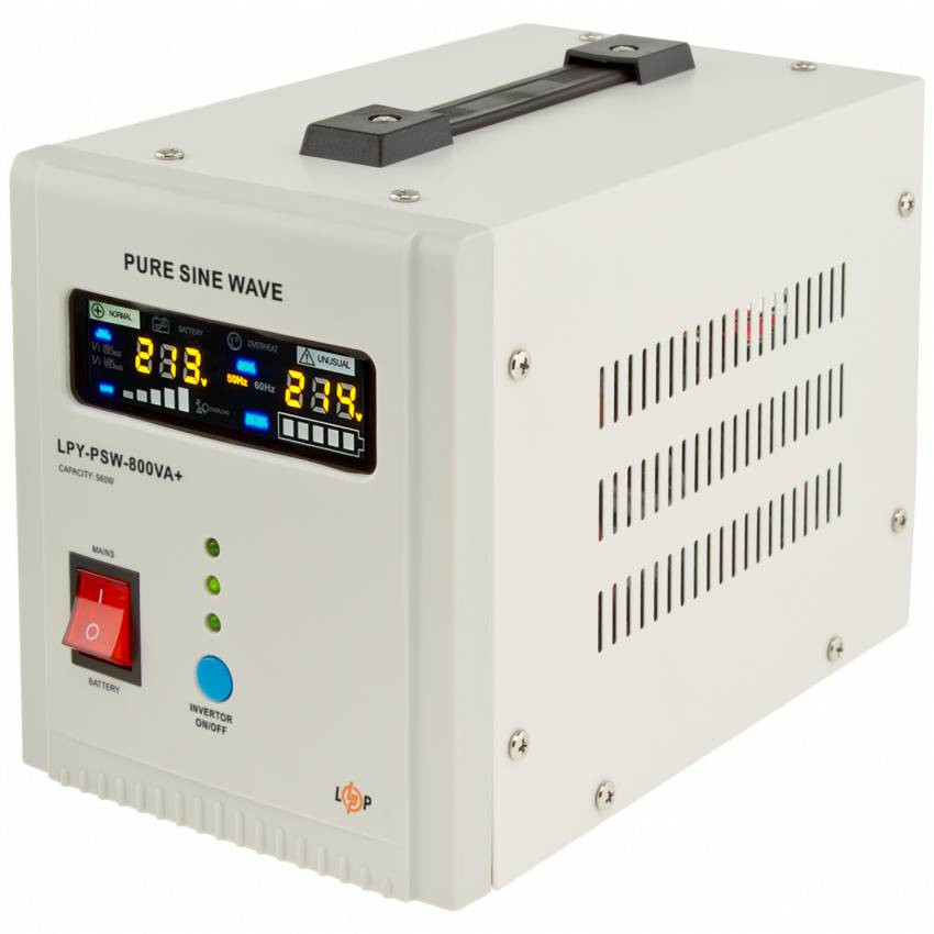 ДБЖ з правильною синусоїдою 12V LPY-PSW-800VA+(560Вт)5A/15A-LP4153