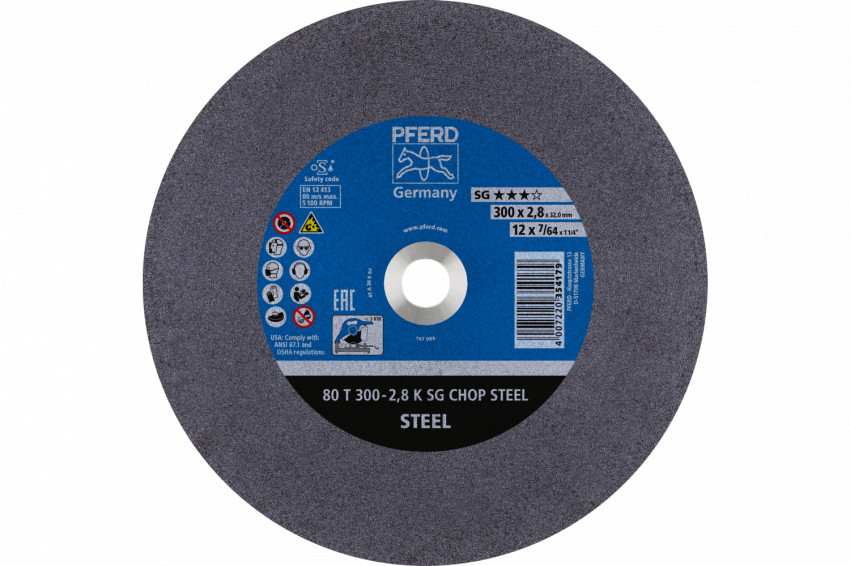 Круг відрізний 300*2,8*32 SG CHOP STEEL сталь (для стаціонарних машин)-4007220639573