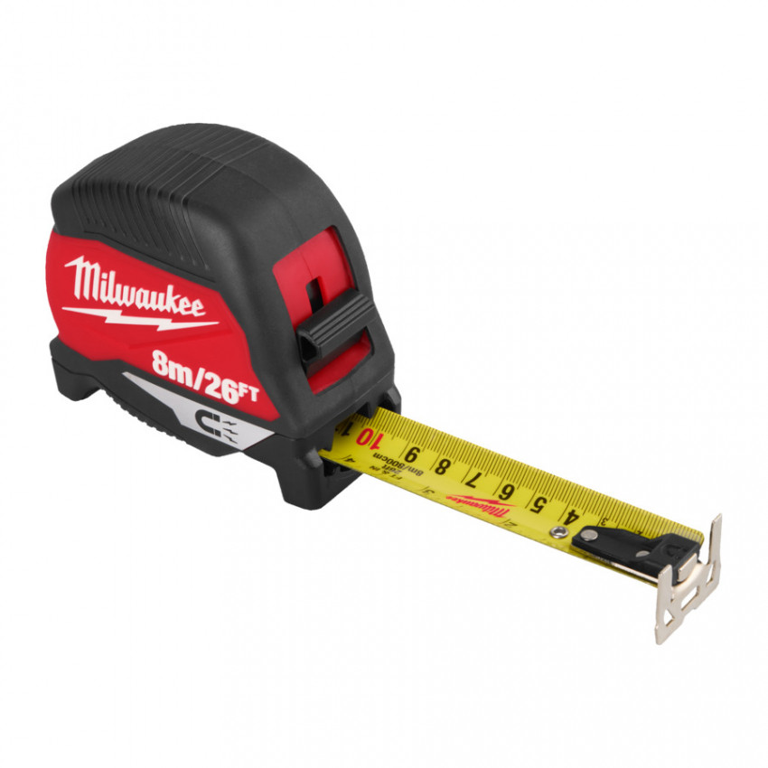 Рулетка магнітна MAGNETIC MILWAUKEE (Gen4), (полотно 30мм), 8м/26ft-4932498771