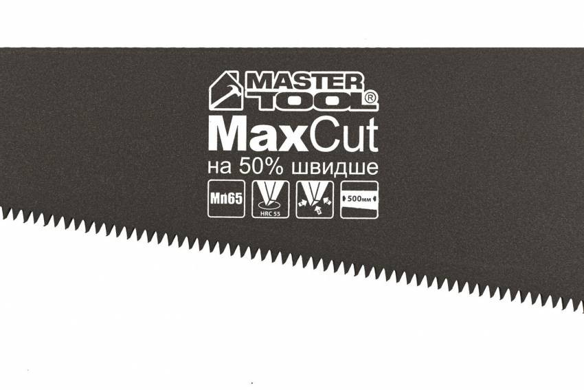 MasterTool Ножівка столярна 500 мм, 7TPI MAX CUT, гартований зуб, 3-D заточування, тефлонове покриття, Арт.: 14-2350-14-2350