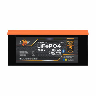 Акумулятор LP LiFePO4 28,8V (9S) - 100 Ah (2880Wh) (BMS 100A/50А) пластик Smart BT-[articul]