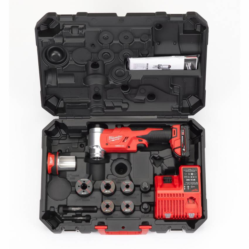 Акумуляторний гідравлічний пробійник MILWAUKEE M18 HKP-201CA ( зарядний пристрій, 1 акум.X M18 B2 (2Ач)-4933451204