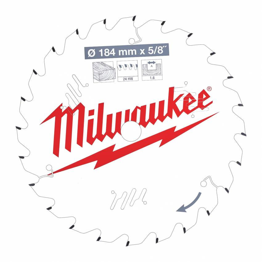 Диск пильний MILWAUKEE, Ø184/30мм, 48 зуб.-4932471298