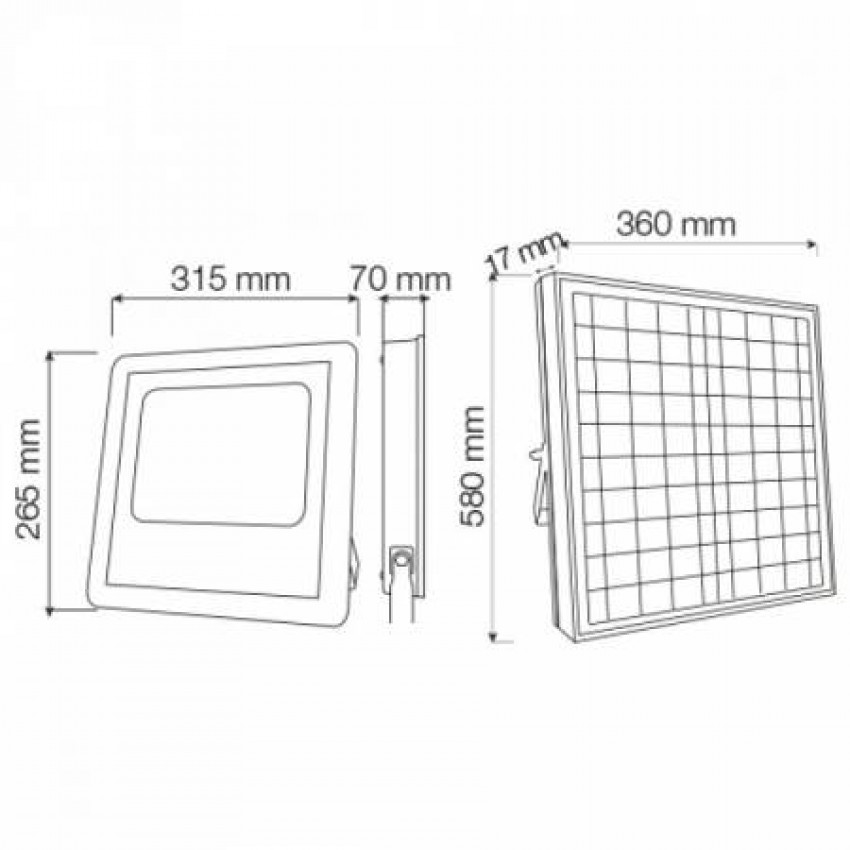 Прожектор світлодіодний із сонячною панеллю TIGER-100 100W 6400K-068-012-0100-010