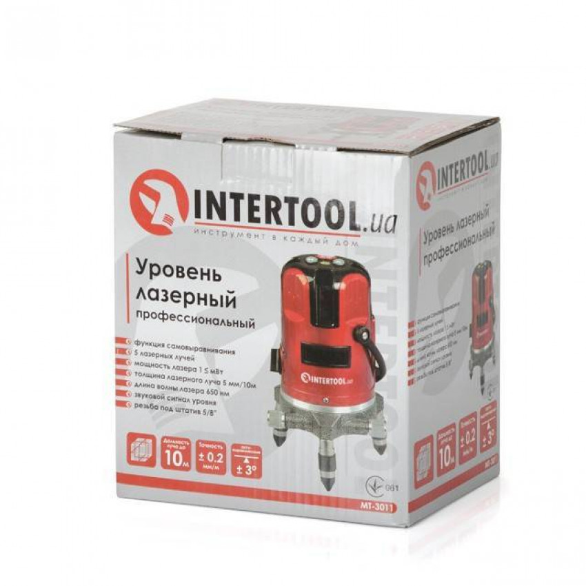 Рівень лазерний 5 лазерних головок INTERTOOL MT-3011-MT-3011