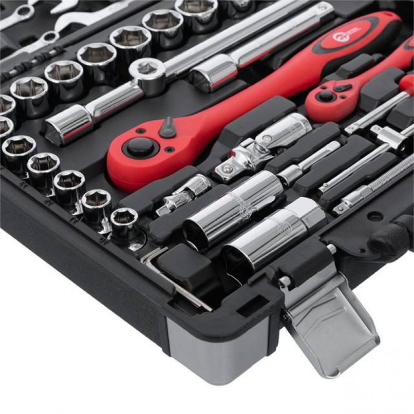 Професійний набір інструментів 1/4", 1/2", 61 од., Cr-V INTERTOOL ET-6061-ET-6061